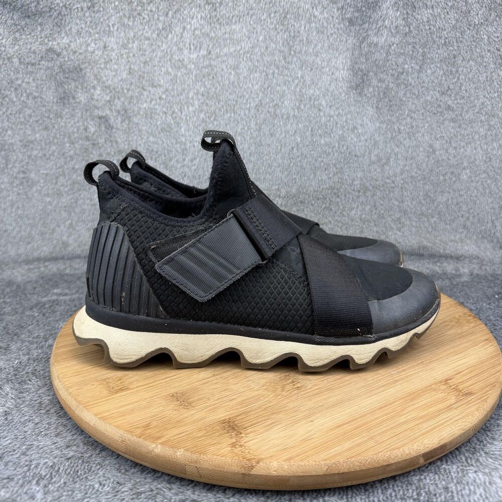 Sorel Kinetic Sneak Shoes Womens Size 8 Black Mesh Slip On Sneakers 1870391